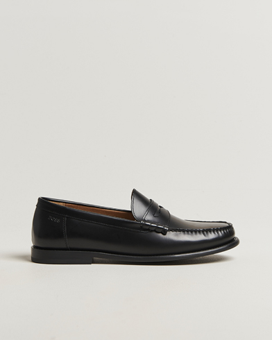BOSS BLACK Tevan Leather Moccasin Black – Musta