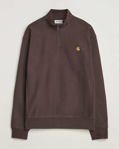 Carhartt WIP Half Zip American Script Sweat Palisander – Ruskea