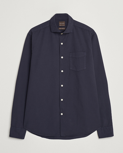 Oscar Jacobson Reg Fit Wide Spread Collar Twill Night Blue – Sininen