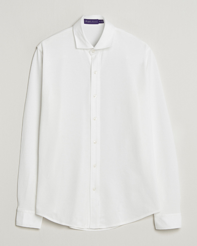 Ralph Lauren Purple Label Washed Cotton Pique Shirt White – Valkoinen