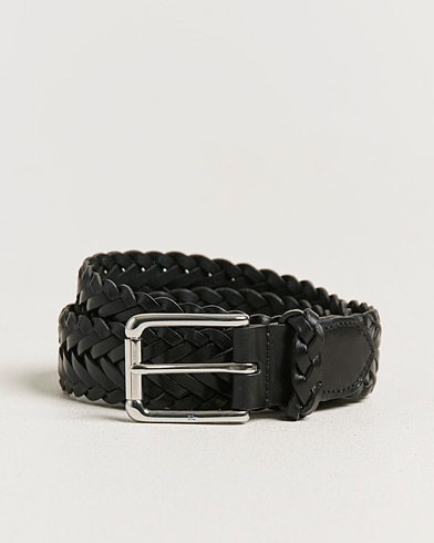 Ralph Lauren Purple Label Braided Belt Black Vachetta – Musta