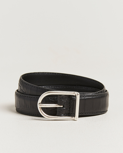 Anderson's Embossed 2,5cm Lether Belt Black – Musta