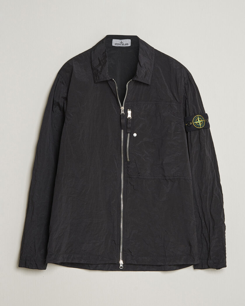 Stone Island Nylon Metal Zip Overshirt Black – Musta