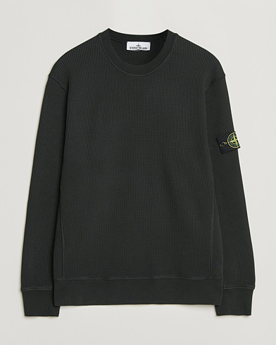 Stone Island Organic Cotton Waffle Fleece Sweatshirt Black – Musta