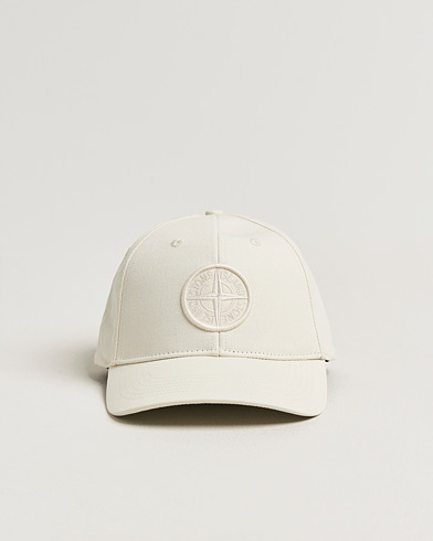 Stone Island Classic Cotton Logo Cap Ivory – Valkoinen