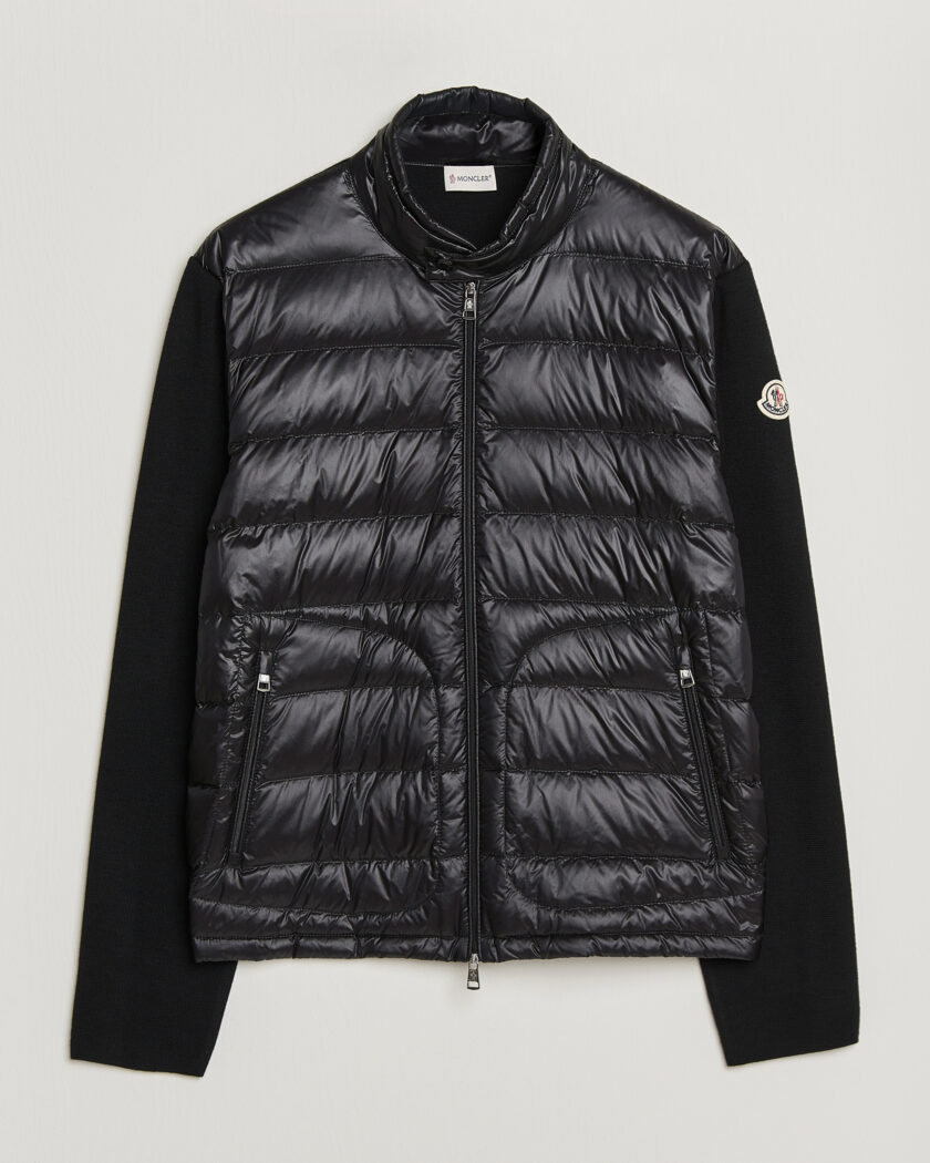 Moncler Hybrid Laque Zip Cardigan Black – Musta