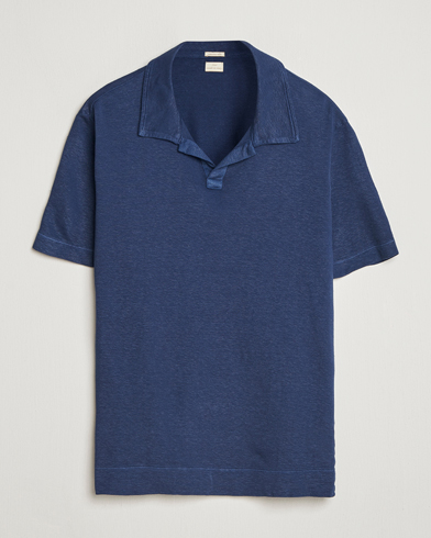 Massimo Alba Aruba Cotton/Linen Polo Midnight Blue – Sininen