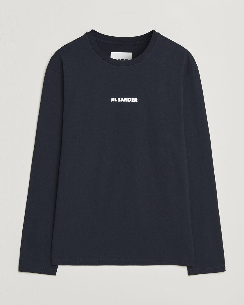 Jil Sander Long Sleeve Logo T-Shirt Navy – Sininen
