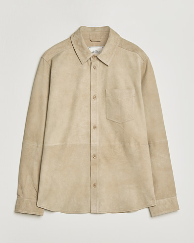 LES DEUX Bertram Suede Overshirt Light Sand – Beige