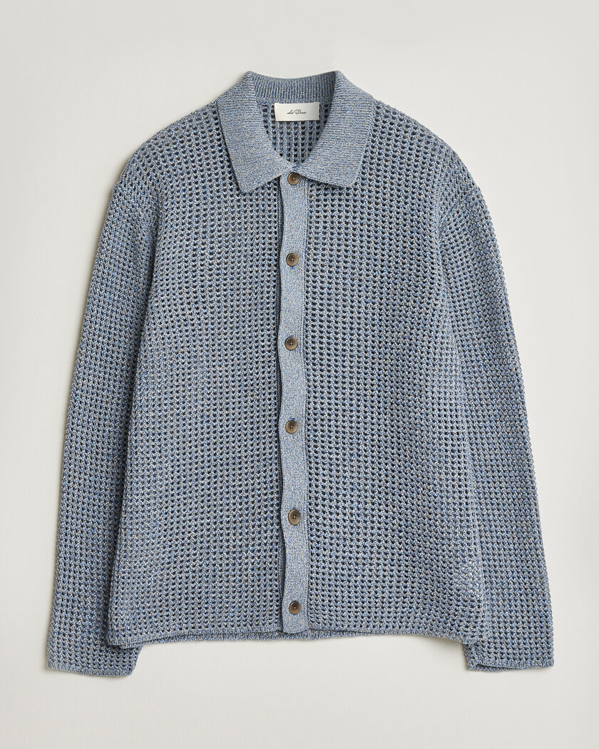 LES DEUX Gerald Knitted Shirt Dark Denim Blue – Sininen