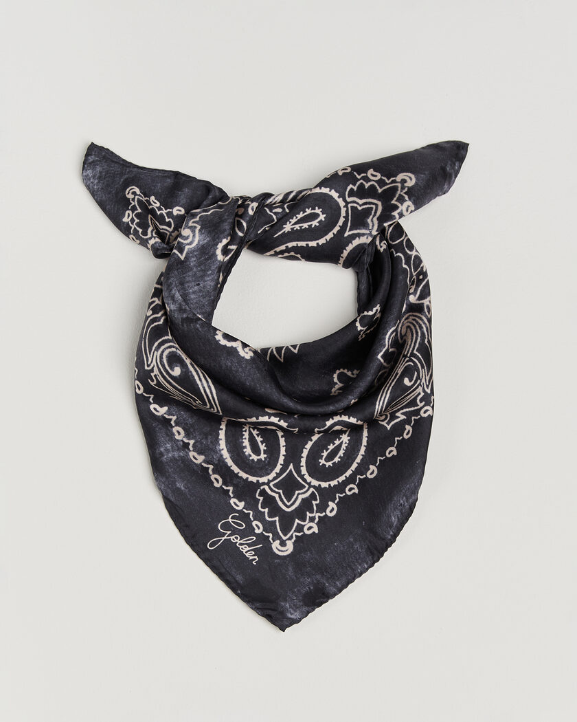 Golden Goose Paisley Silk Bandana Antracite – Harmaa