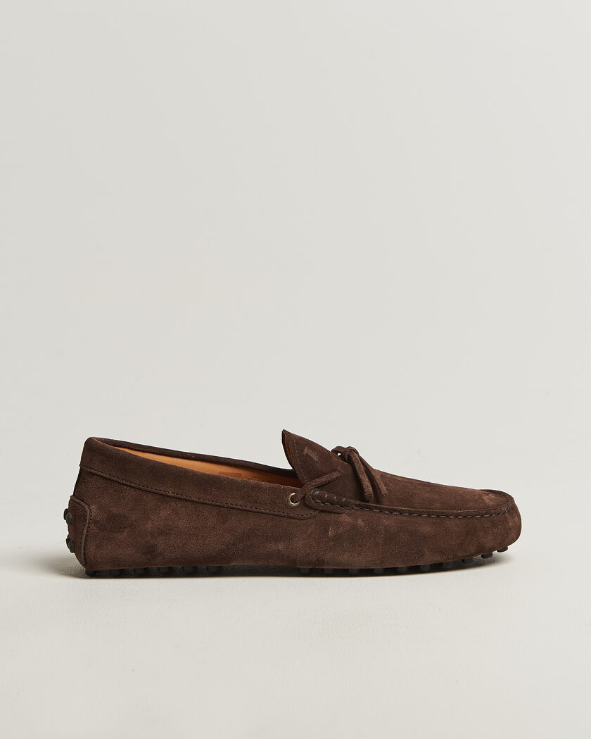 Tod's Lacetto Gommino Carshoe Dark Brown Suede – Ruskea