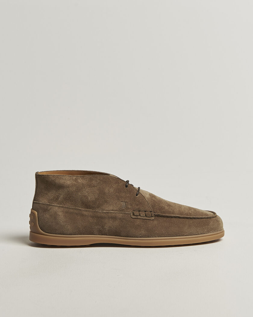 Tod's Gomma Leggera Chukka Boots Beige Suede – Ruskea