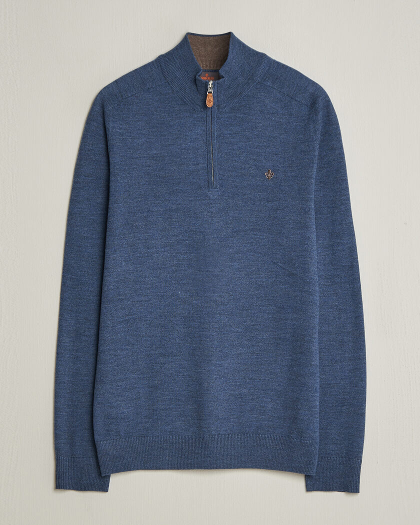 Morris John Merino Half-Zip Blue – Sininen