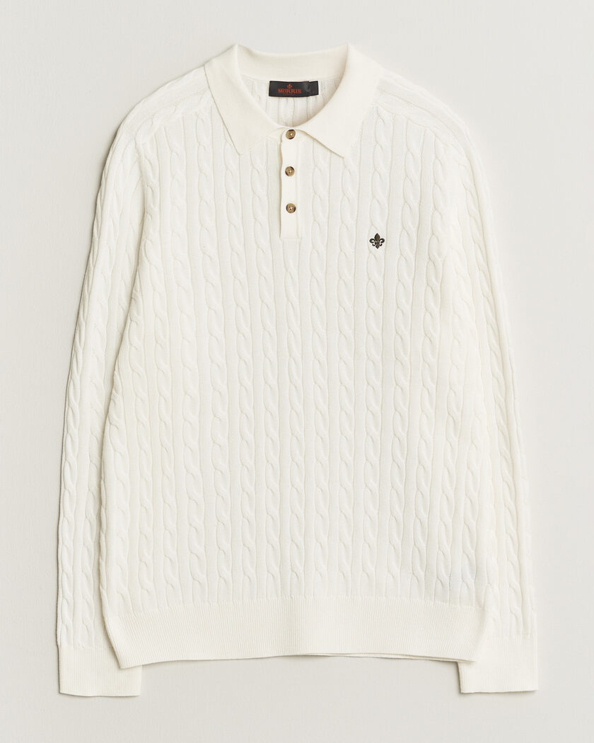 Morris Lancaster Cable Polo Off White – Valkoinen