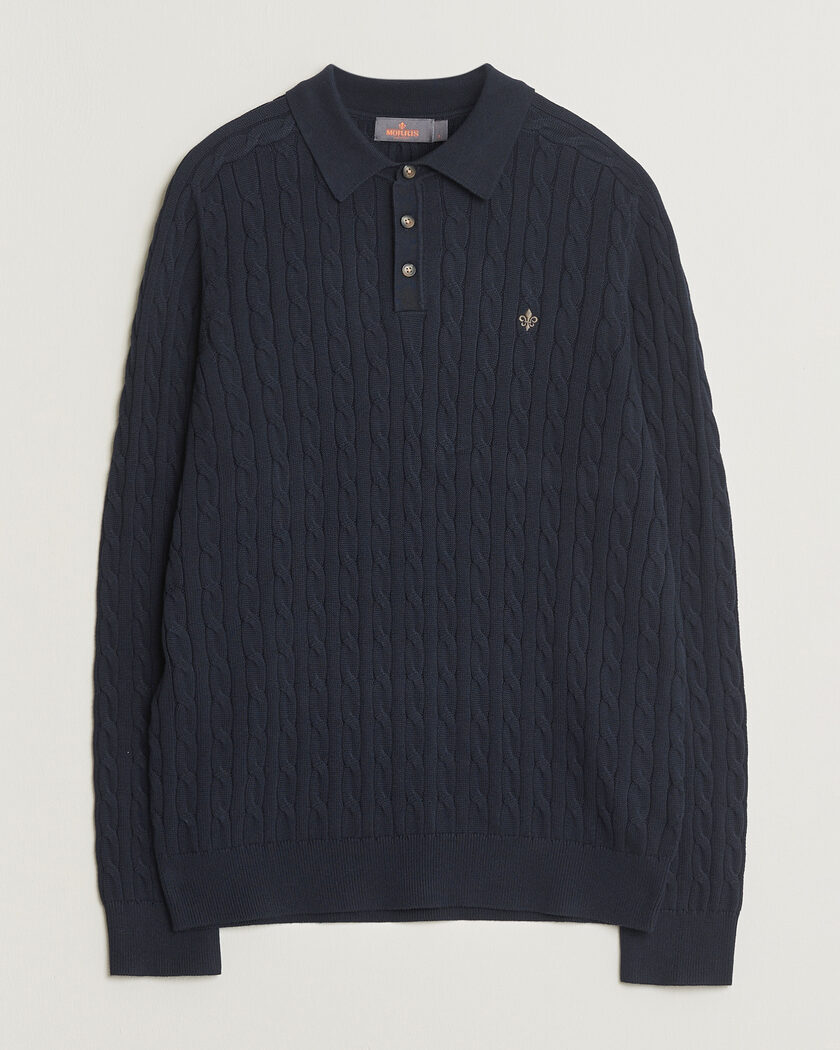 Morris Lancaster Cable Polo Navy – Sininen