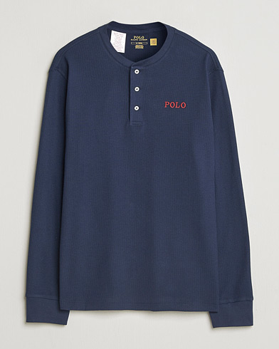 Polo Ralph Lauren Waffle Henley Loungewear Cruise Navy – Sininen
