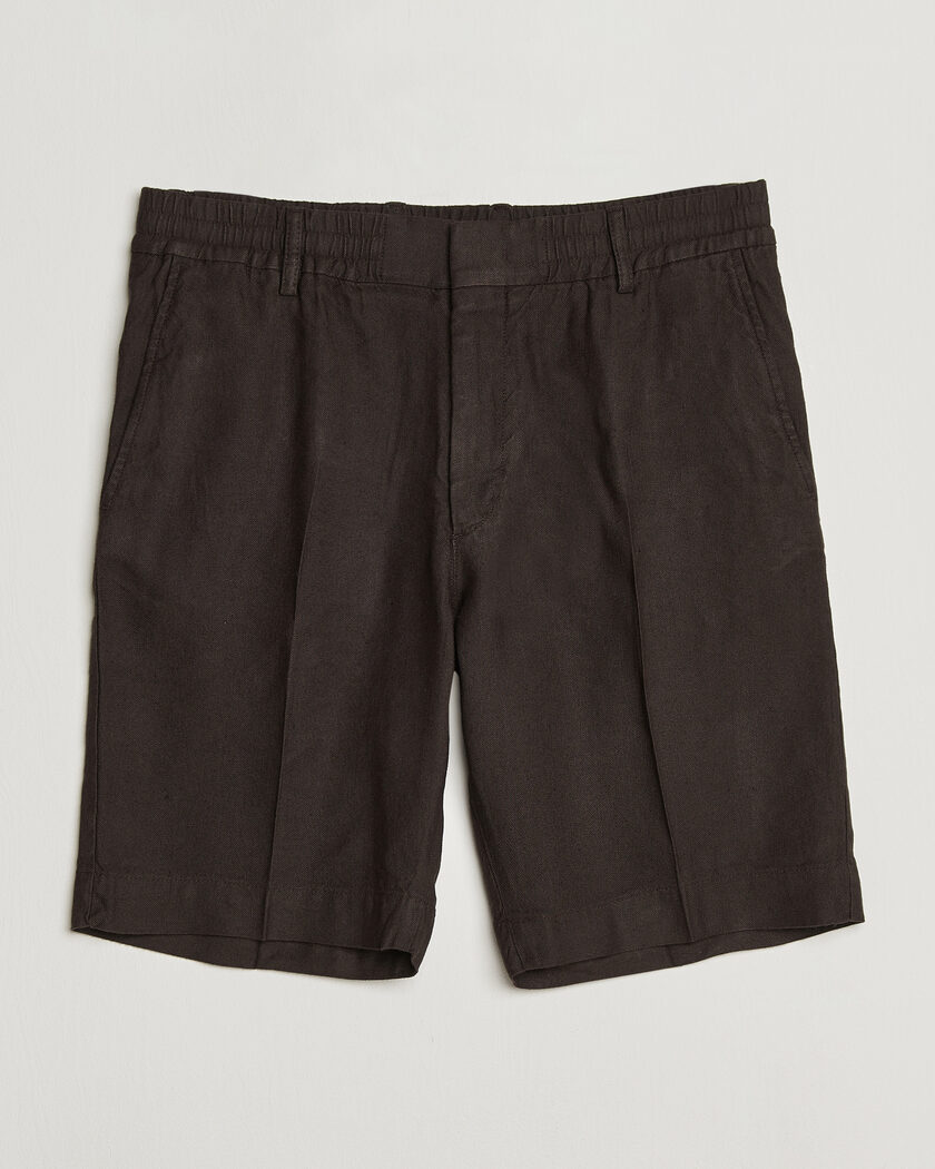 NN07 Billie Linen/Viscose Drawstring Shorts Deep Truffle – Ruskea