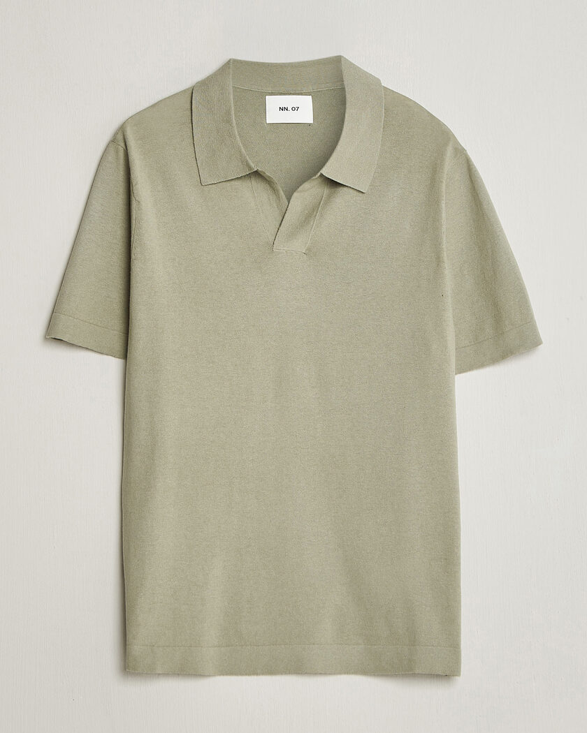 NN07 Ryan Cotton/Linen Polo Sage Green – Vihreä