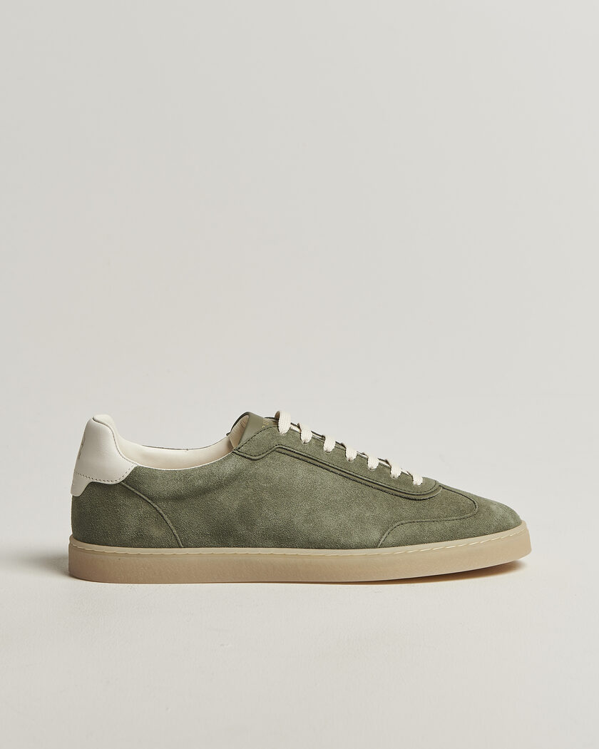 Brunello Cucinelli Low Top Sneakers Olive Suede – Vihreä