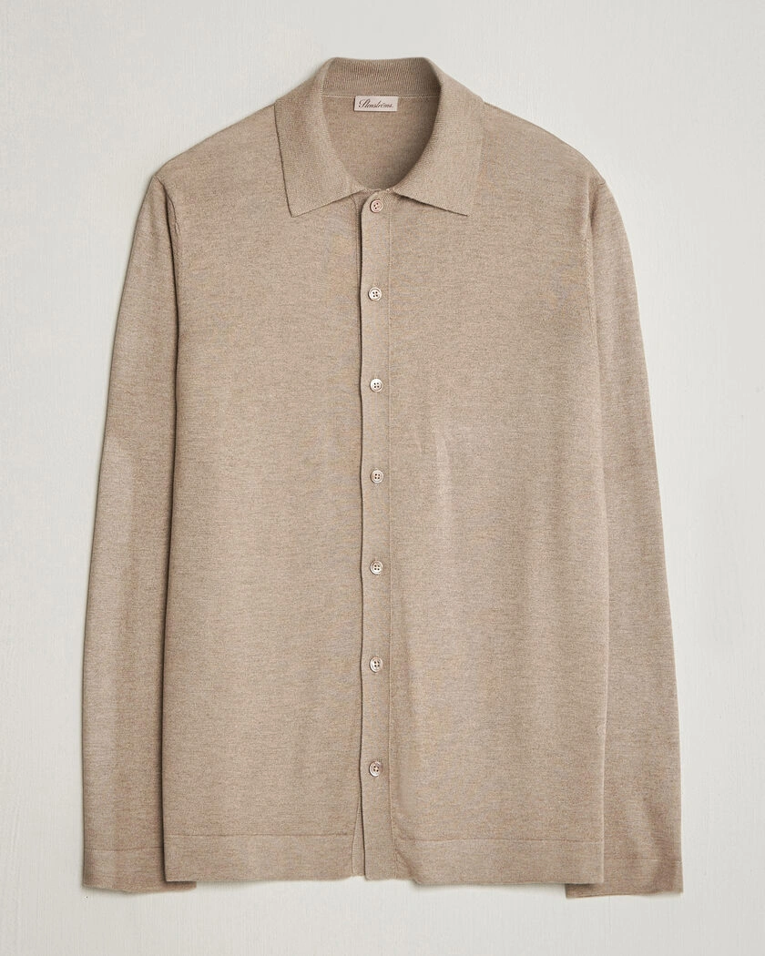 Stenströms Silk/Cashmere Cardigan Taupe – Beige