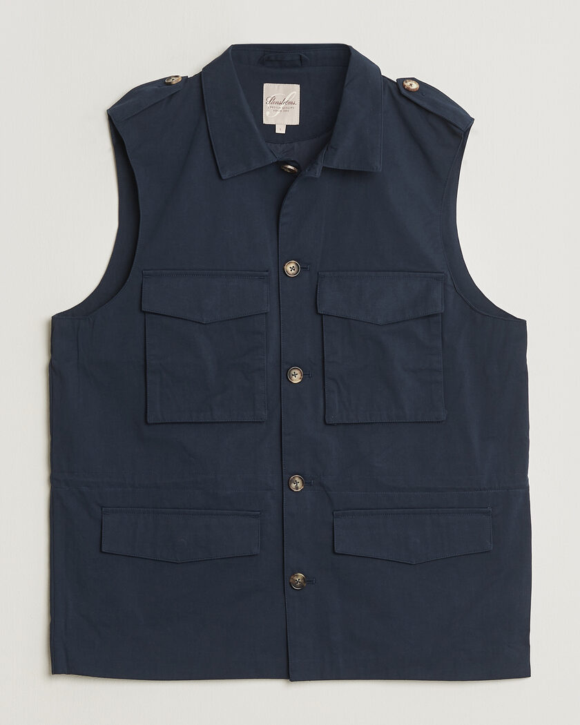 Stenströms Cotton Twill Vest Navy – Sininen