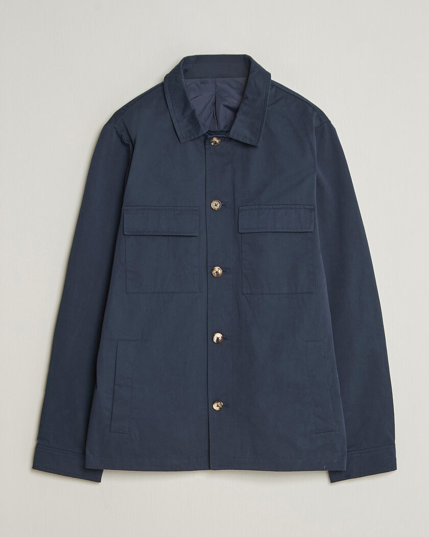 Stenströms Cotton Twill Overshirt Navy – Sininen