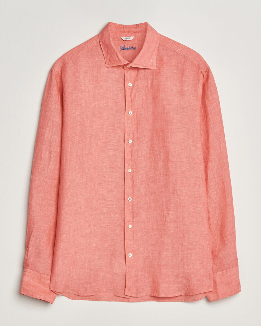 Stenströms Regular Fit Cut Away Linen Shirt Raspberry – Vaaleanpunainen