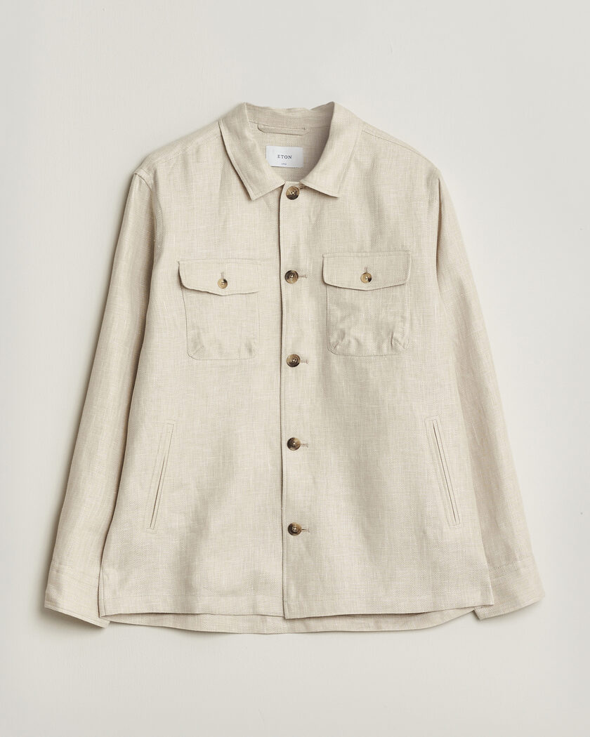 Eton Four Pocket Linen Lyocell Shirt Jacket Off White – Valkoinen