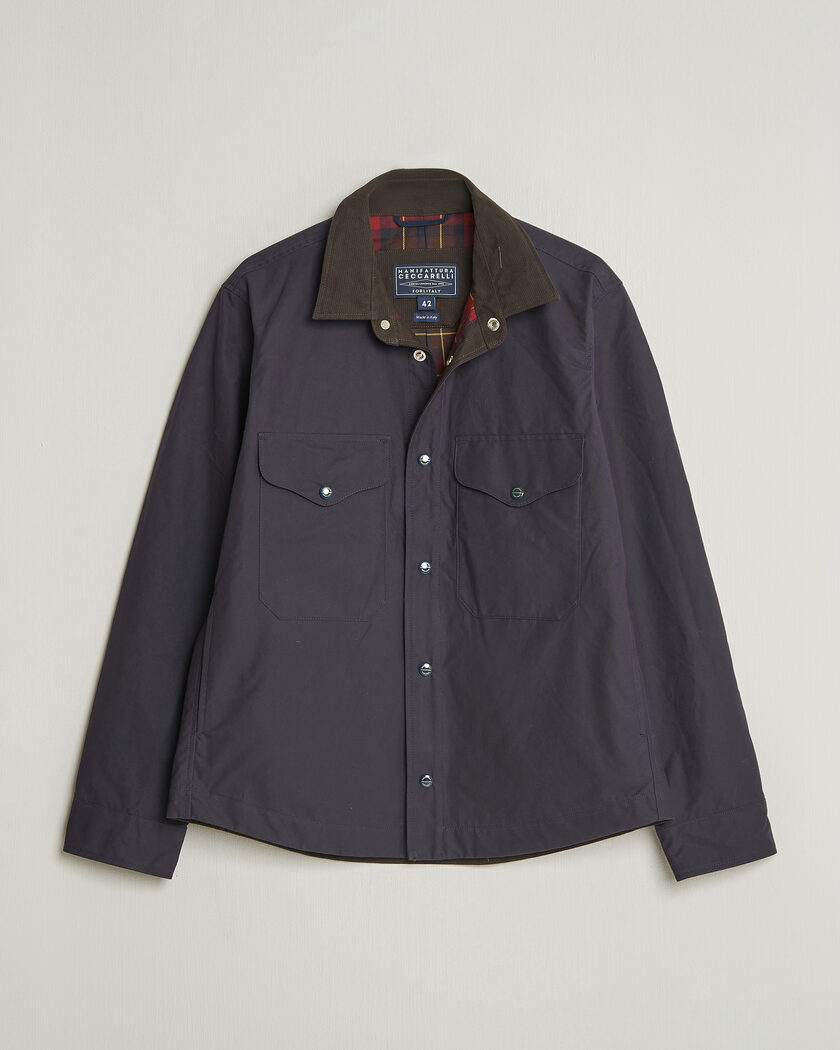 Manifattura Ceccarelli Dry Wax Heavy Shirt Jacket Navy – Sininen