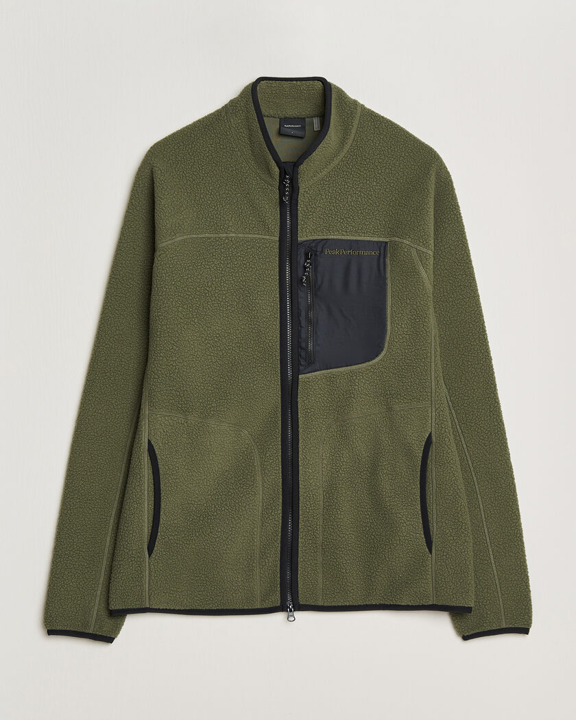 Peak Performance Nature Rush Pile Full Zip Pine Needle – Vihreä