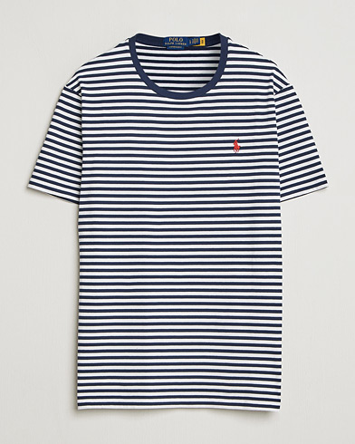 Polo Ralph Lauren Crew Neck Striped T-Shirt Newport Navy/White – Sininen