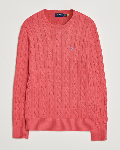 Polo Ralph Lauren Cotton Cable Pullover Pale Red – Punainen