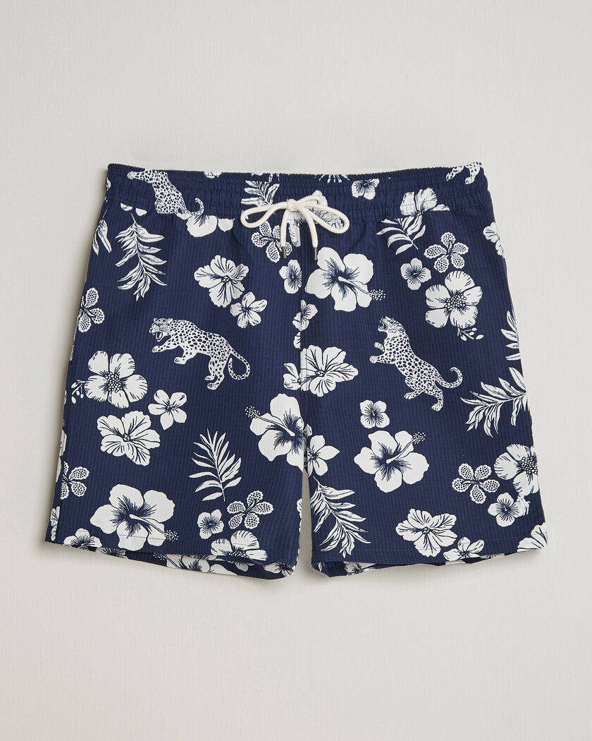 Polo Ralph Lauren Traveler Mid Trunk Seersucker Jaguar Tropical – Sininen