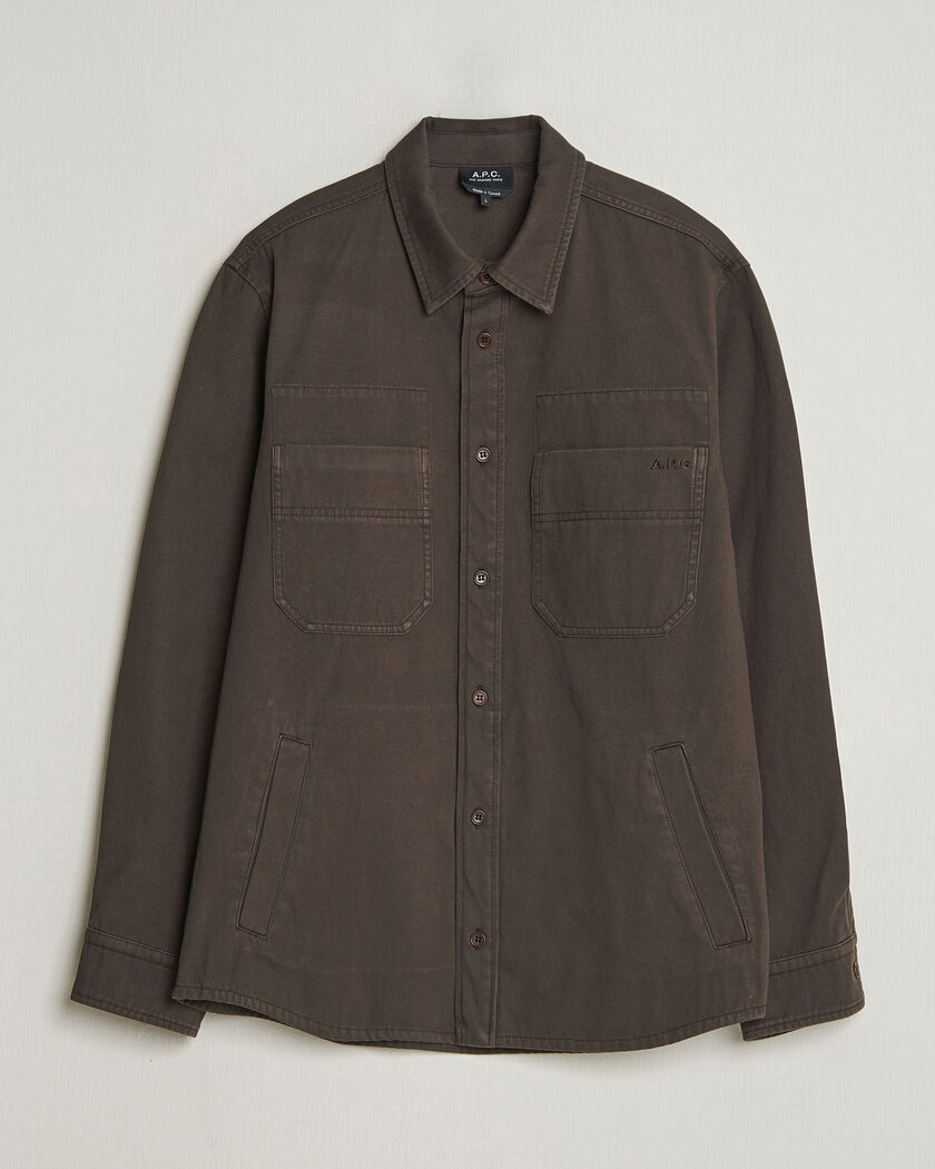 A.P.C. Noah Cotton Overshirt Dark Brown – Ruskea