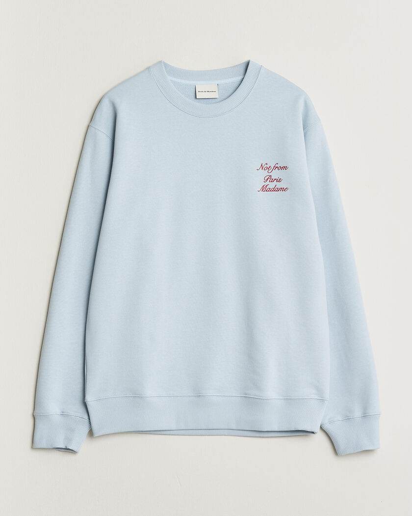 Drôle de Monsieur Slogan Cursive Sweatshirt Light Blue – Sininen