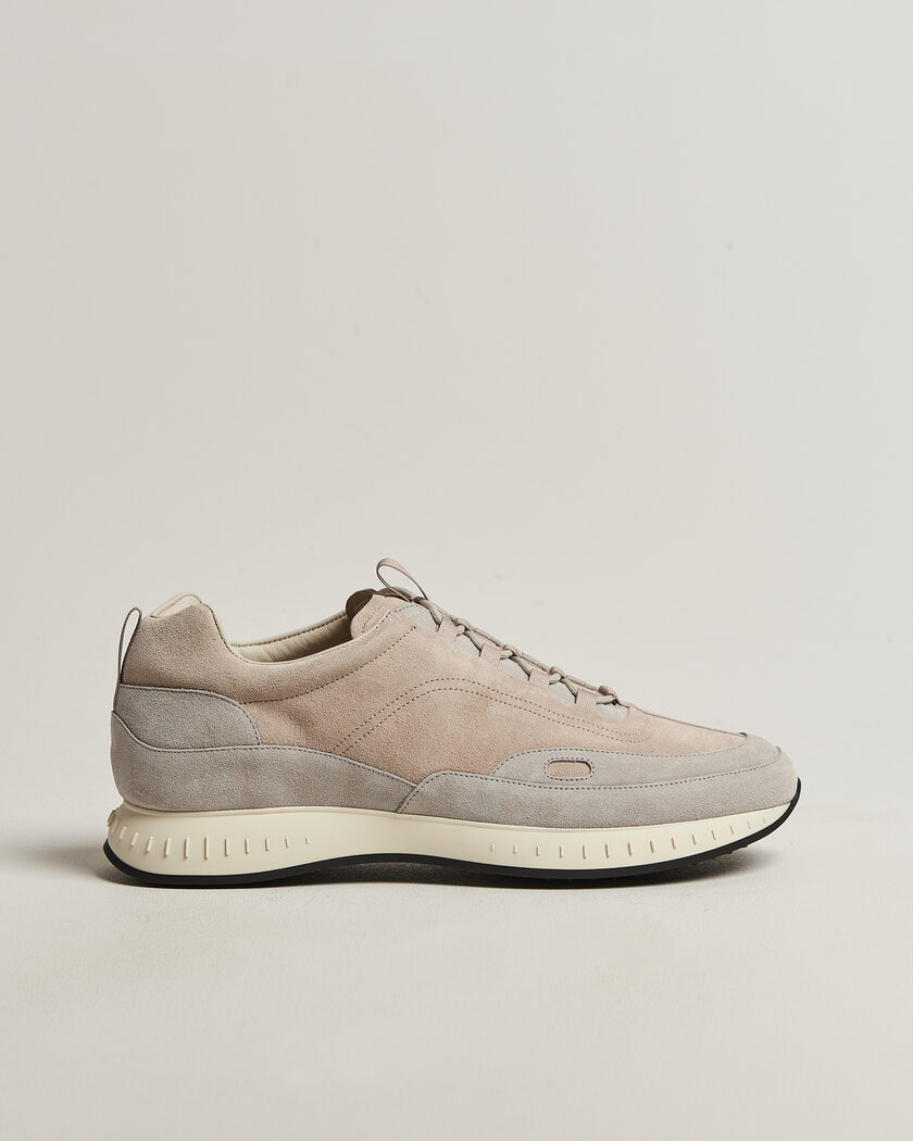 John Lobb Laced Running Sneakers Sand Suede – Harmaa