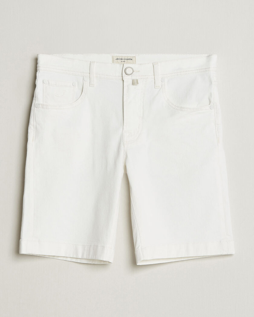 Jacob Cohën Nicolas Bull Stretch Denim Shorts White – Valkoinen
