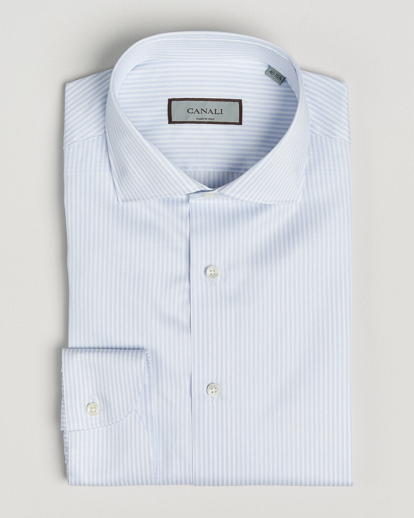 Canali Slim Fit Impeccabile Shirt Light Blue Stripe – Sininen