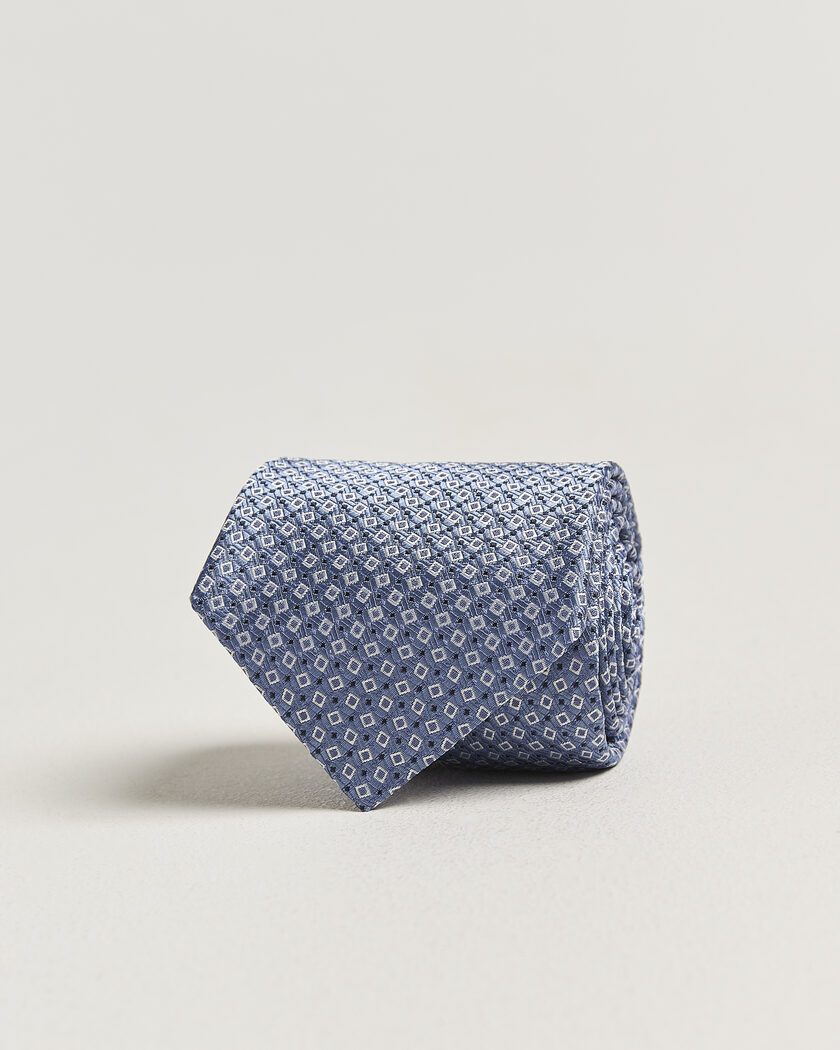 Canali Micro Structure Silk Tie Light Blue – Sininen