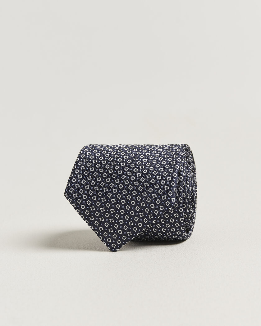 Canali Micro Structure Silk Tie Navy – Sininen