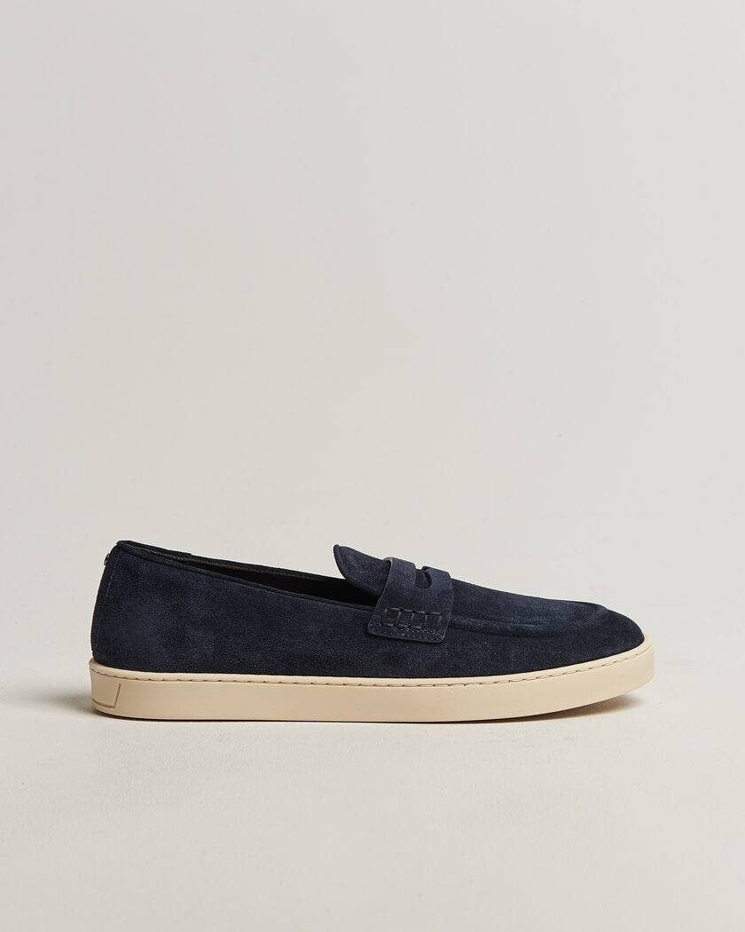 Canali Summer Loafers Navy Suede – Sininen