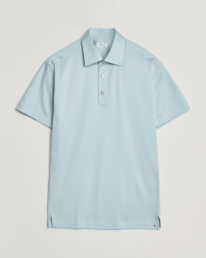 Kiton Short Sleeve Jersey Polo Sky Blue – Sininen