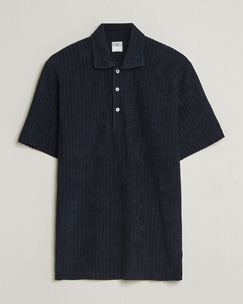 Fedeli Rib Terry Polo Navy – Sininen
