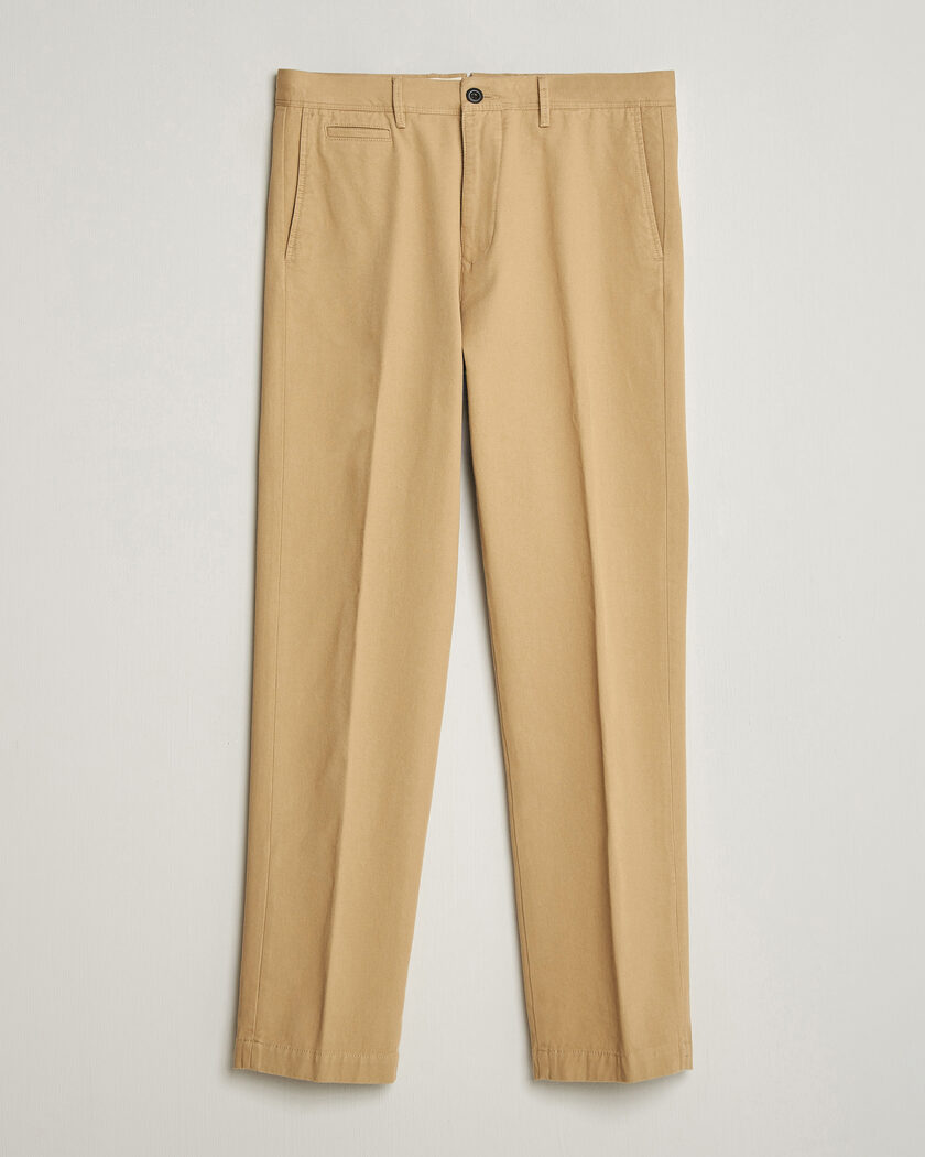 Incotex Regular Fit Uniform Cotton Slacks Khaki – Ruskea