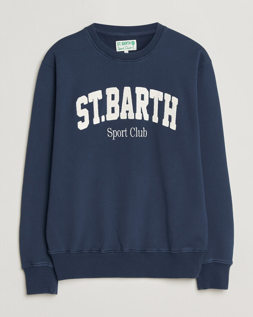 MC2 Saint Barth Terry Cotton Logo Sweatshirt Navy – Sininen
