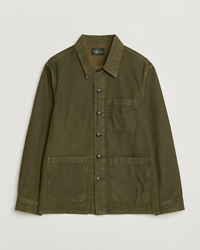 RRL Asher Overshirt Washed Brown – Ruskea