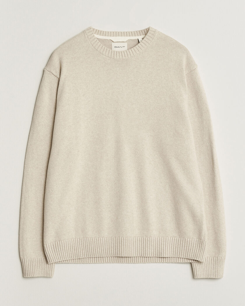 GANT Cotton/Cashmere Knitted Sweater Seed Melange – Beige