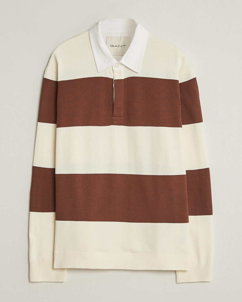 GANT Barstriped Knitted Rugger Cream/Brown – Monivärinen