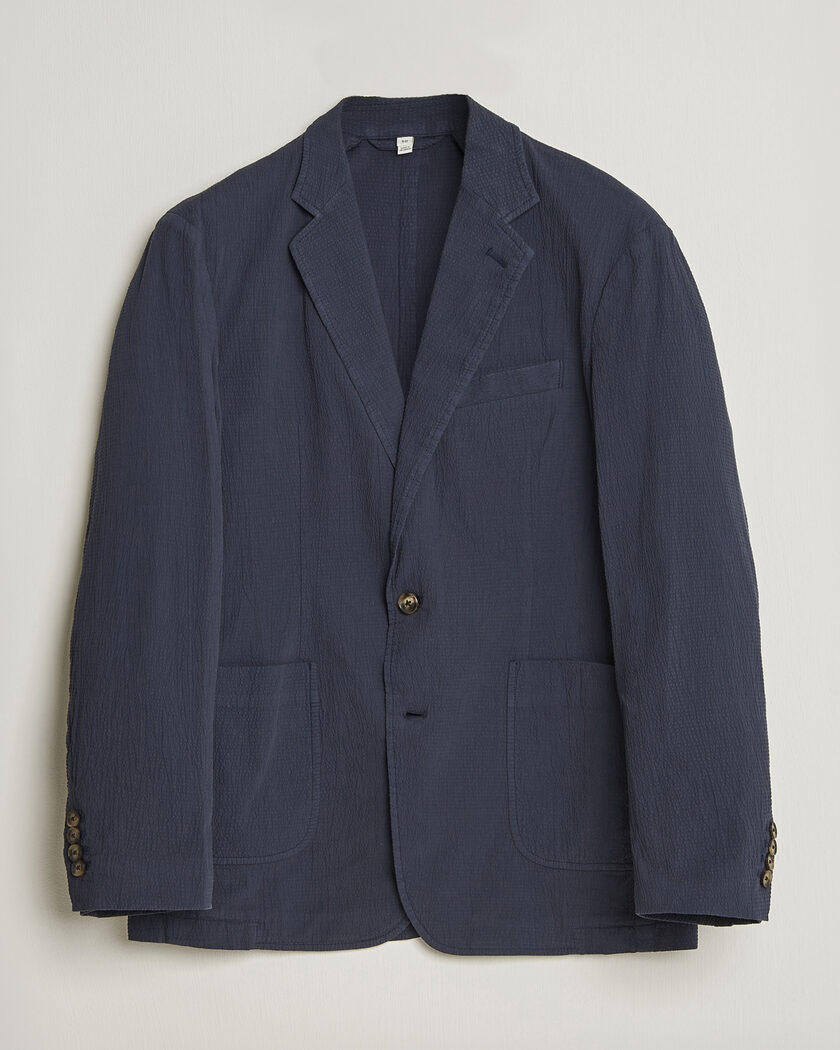 Gant Garment Dyed Seersucker Blazer Evening Blue – Sininen